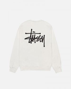 Stussy Basic Crew Pigment Dyed Puserot Beige | 50714-PIKG