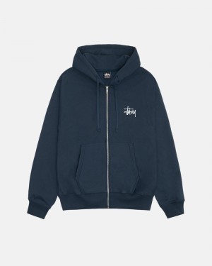 Stussy Basic Zip Huppari Laivastonsininen | 20914-ZTVJ