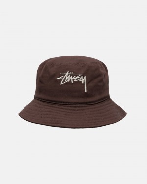 Stussy Bucket Big Stock Hatut Suklaa | 96021-ZNGY