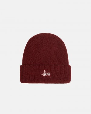 Stussy Cuff Beanie Basic Hatut Tummanpunainen | 27046-VXTZ