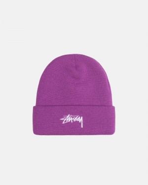 Stussy Cuff Beanie Stock Hatut Violetit | 02149-DNIZ