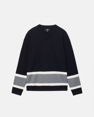 Stussy Hockey Neulepuserot Mustat | 30176-CXLR