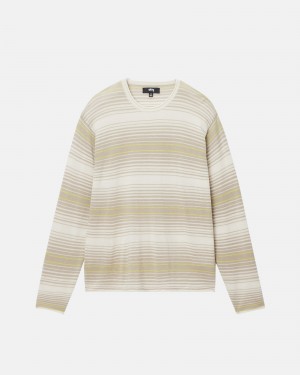 Stussy Horizontal Stripe Neulepuserot Beige | 90684-ZKRJ