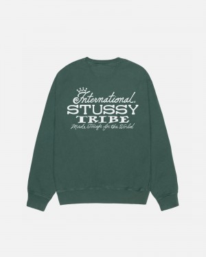 Stussy Ist Crew Pigment Dyed Puserot Vihreä | 26059-YOBD