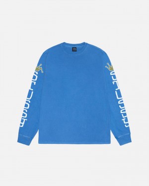 Stussy Jumbo Ls Pigment Dyed Neulepuserot Sininen | 02196-DRAK