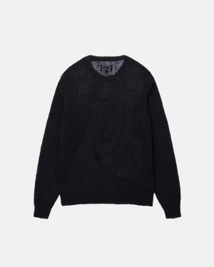 Stussy S Loose Knit Neulepuserot Mustat | 91038-FGLN