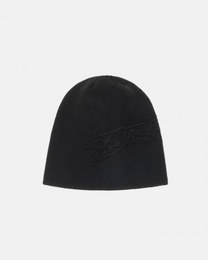 Stussy Skullcap Embossed Smooth Stock Hatut Mustat | 50726-WZED