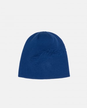 Stussy Skullcap Embossed Smooth Stock Hatut Kuninkaallinen Sininen | 06952-DKPC