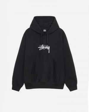 Stussy Stock Logo Applique Huppari Mustat | 98317-PHEM