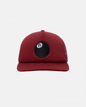 Stussy Trucker 8 Ball Snapback Hatut Punainen | 34561-HYPK