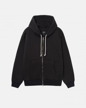 Stussy Vertical Tikattu Zip Huppari Mustat | 69150-ZPFS