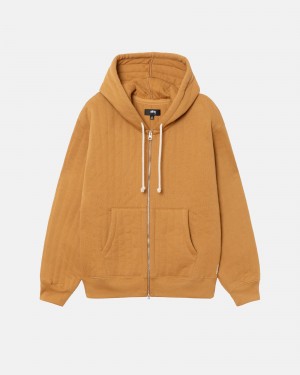 Stussy Vertical Tikattu Zip Huppari Ruskea | 16042-QRWE