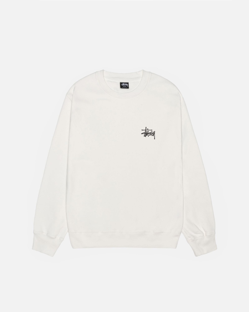 Stussy Basic Crew Pigment Dyed Puserot Beige | 50714-PIKG