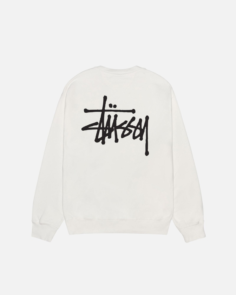 Stussy Basic Crew Pigment Dyed Puserot Beige | 50714-PIKG