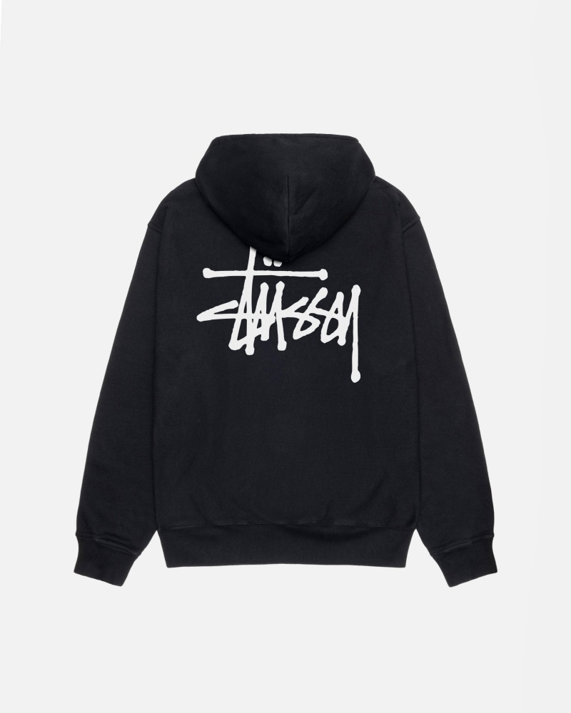 Stussy Basic Pigment Dyed Huppari Mustat | 03781-EPDN