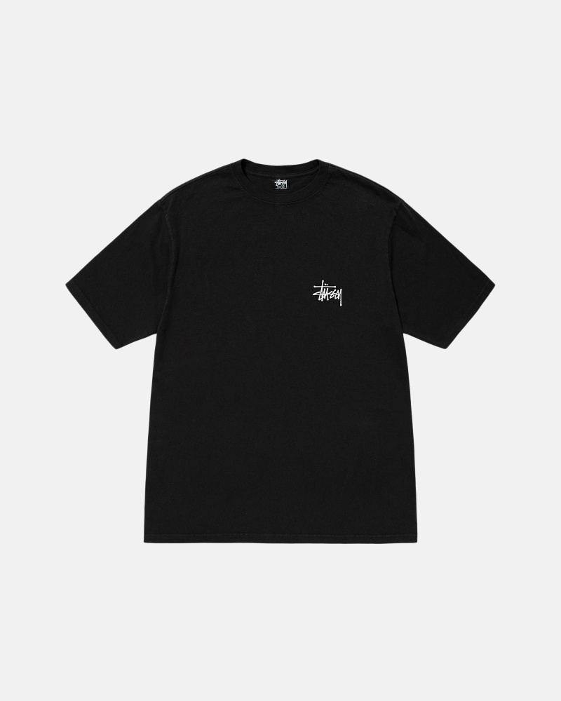 Stussy Basic Pigment Dyed T Paidat Mustat | 57123-KZFA