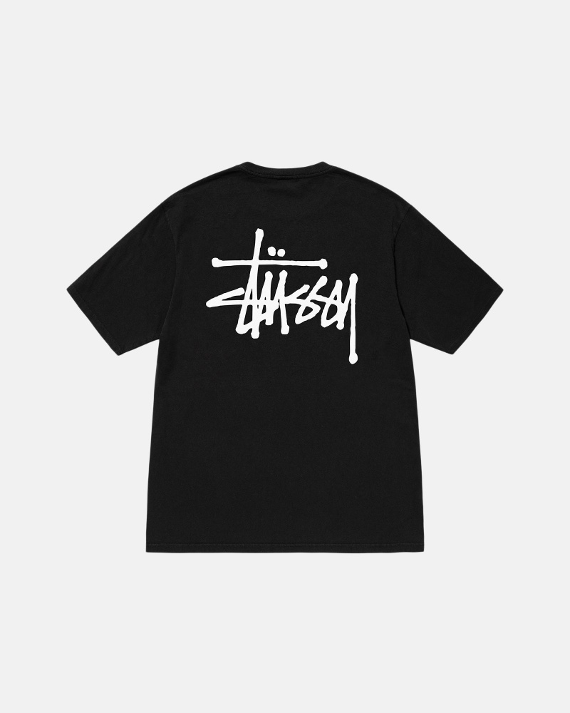 Stussy Basic Pigment Dyed T Paidat Mustat | 57123-KZFA