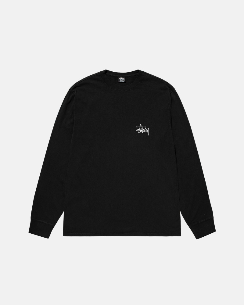 Stussy Basic Pigment Dyed T Paidat Mustat | 04317-VRFN