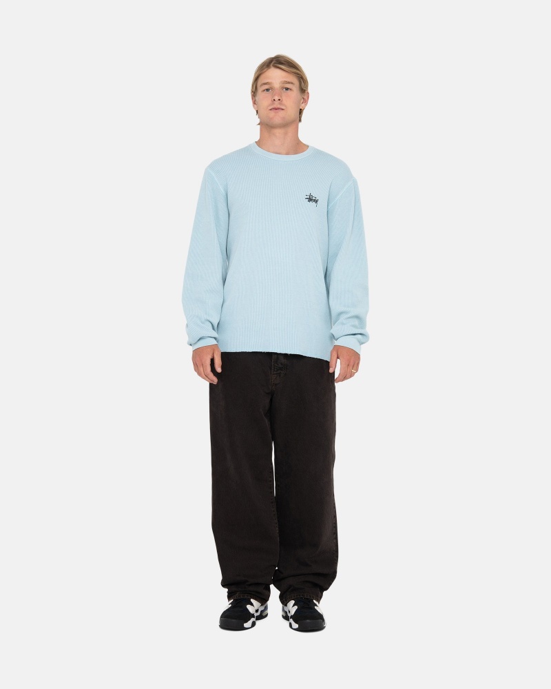 Stussy Basic Stock Ls Thermal Neulepuserot Vaaleansininen | 14237-WGRN