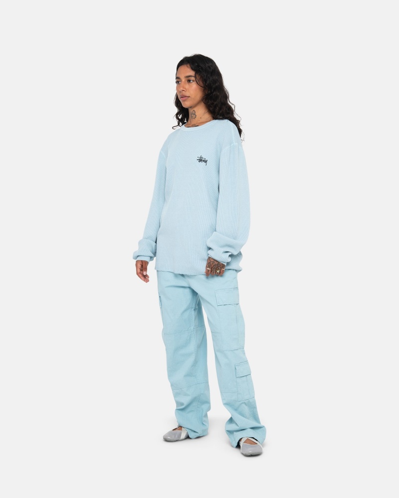 Stussy Basic Stock Ls Thermal Neulepuserot Vaaleansininen | 14237-WGRN