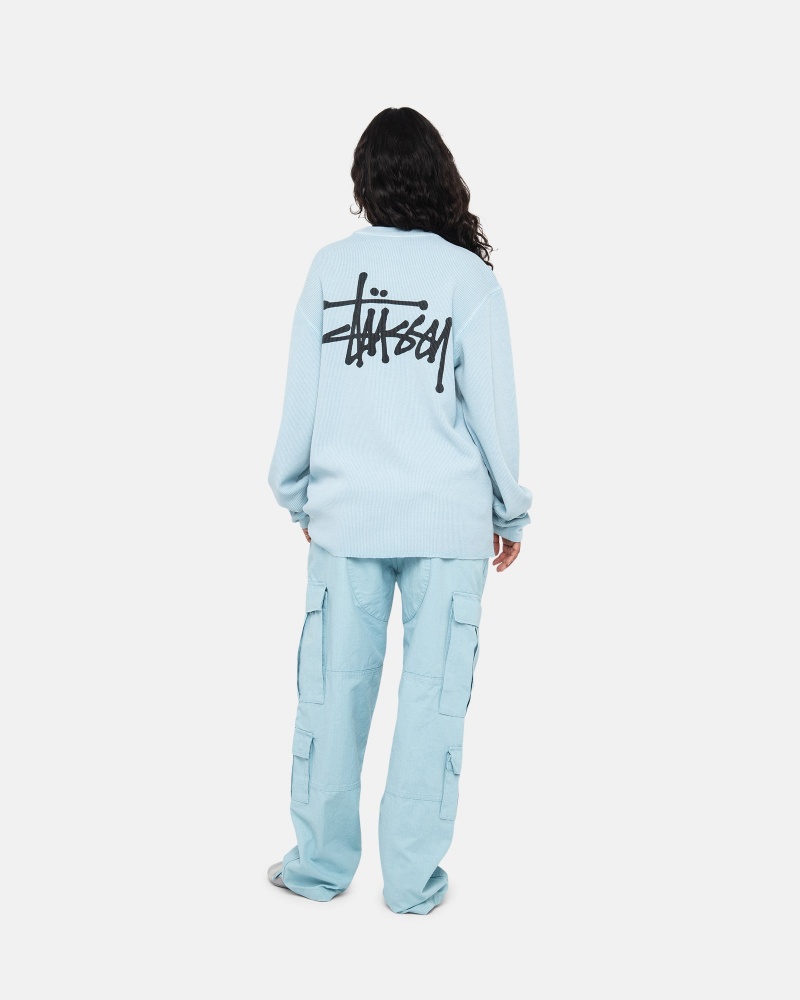 Stussy Basic Stock Ls Thermal Neulepuserot Vaaleansininen | 14237-WGRN