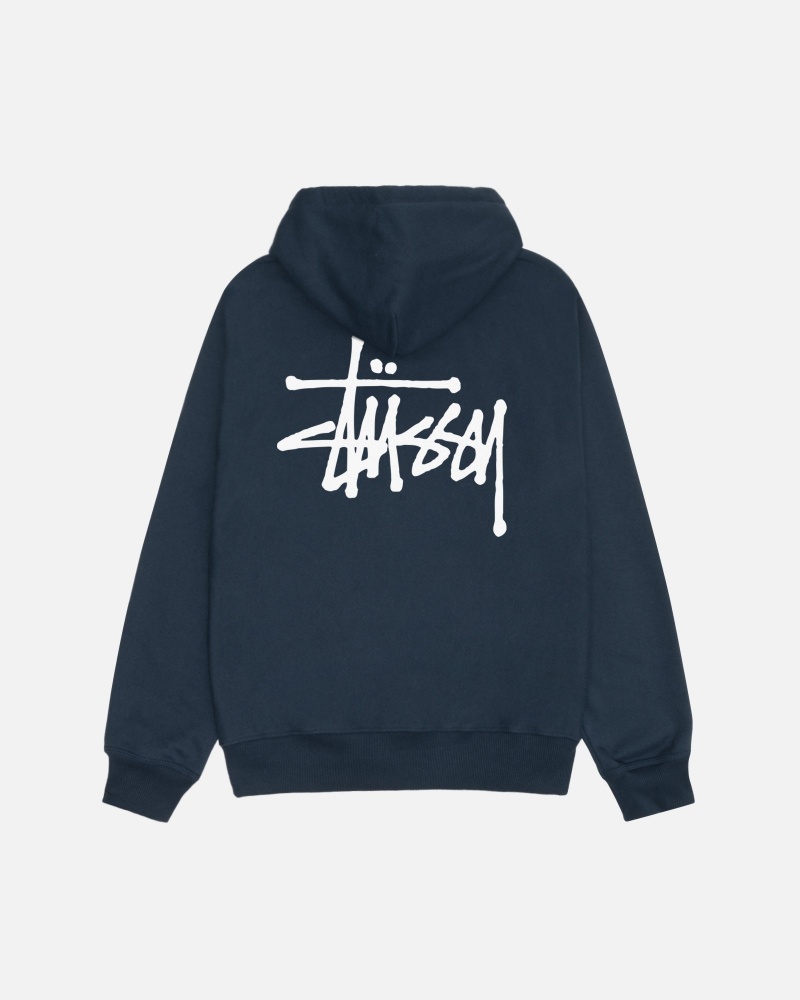 Stussy Basic Zip Huppari Laivastonsininen | 20914-ZTVJ