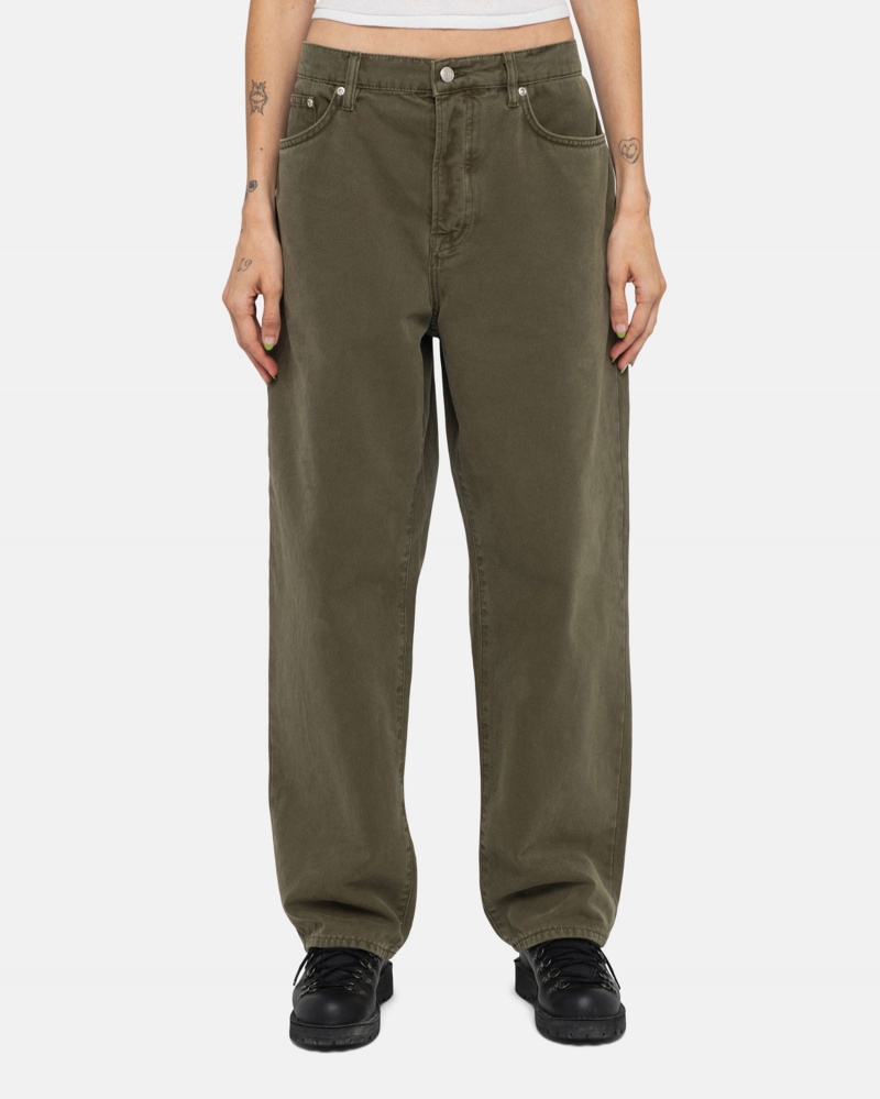 Stussy Big Ol' Washed Canvas Farkut Oliivinvihreä | 97084-UEVK