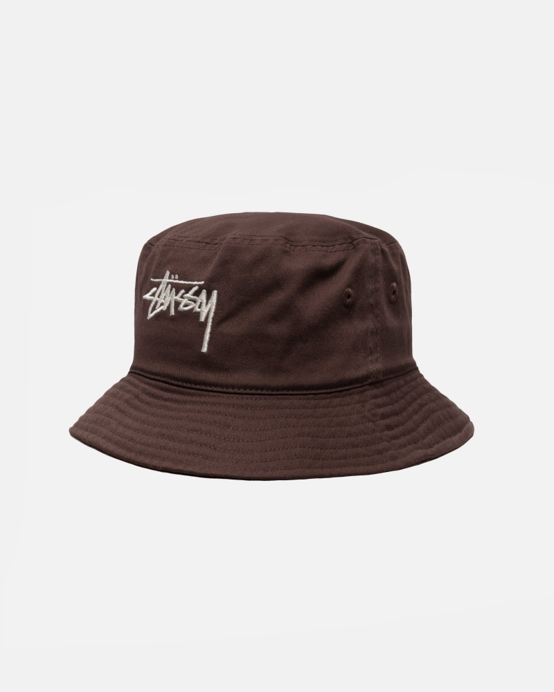 Stussy Bucket Big Stock Hatut Suklaa | 96021-ZNGY