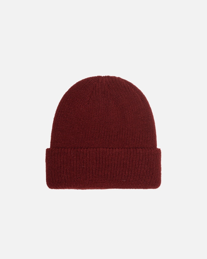 Stussy Cuff Beanie Basic Hatut Tummanpunainen | 27046-VXTZ