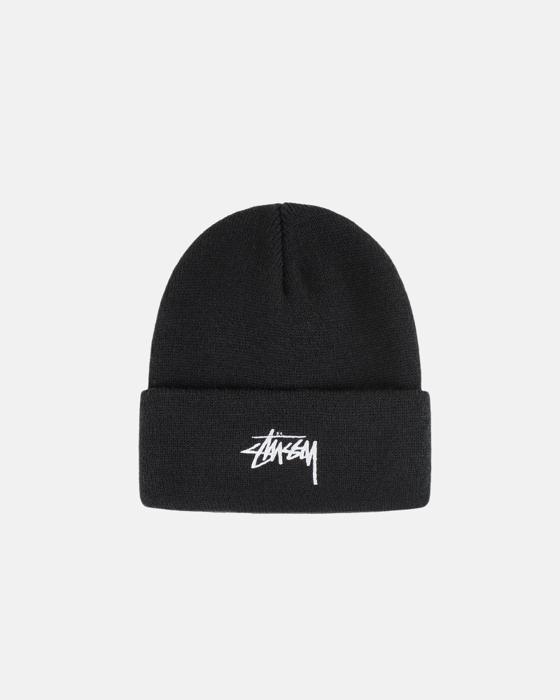 Stussy Cuff Beanie Stock Hatut Mustat | 65109-CDTA