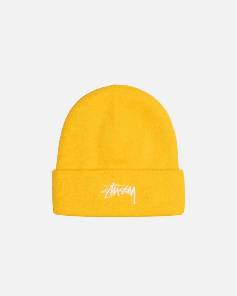 Stussy Cuff Beanie Stock Hatut Sinapinkeltainen | 28561-PXTQ