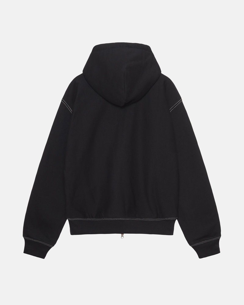 Stussy Double Face Label Zip Huppari Mustat | 94138-CWFR