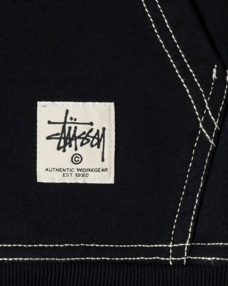 Stussy Double Face Label Zip Huppari Mustat | 94138-CWFR