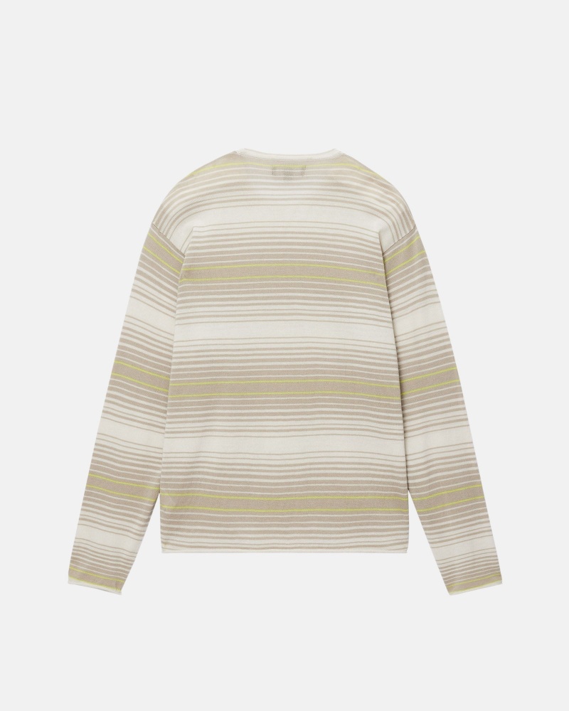 Stussy Horizontal Stripe Neulepuserot Beige | 14798-EAPG