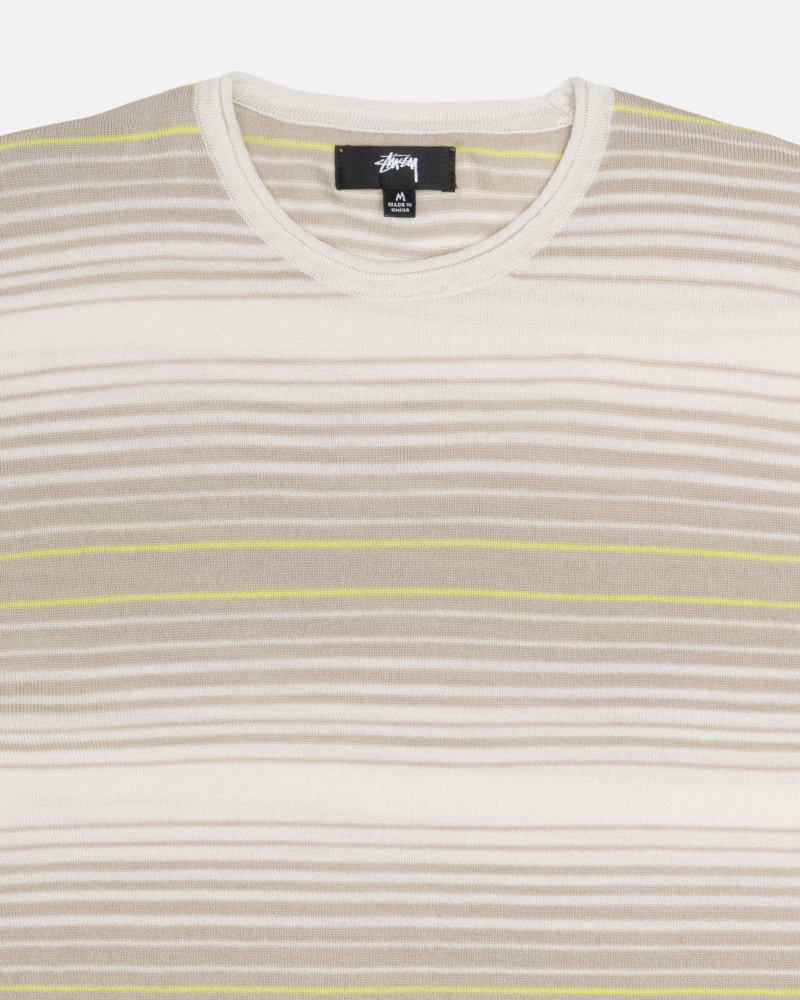 Stussy Horizontal Stripe Neulepuserot Beige | 14798-EAPG