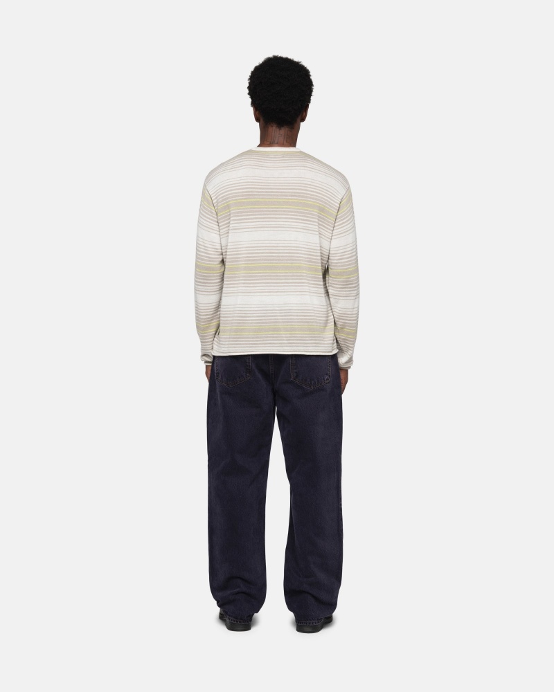 Stussy Horizontal Stripe Neulepuserot Beige | 14798-EAPG