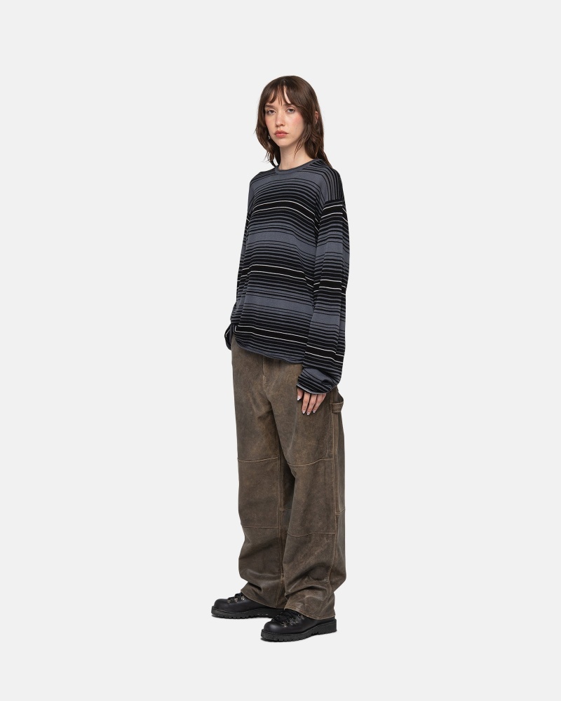 Stussy Horizontal Stripe Neulepuserot Harmaat | 17239-OPNL