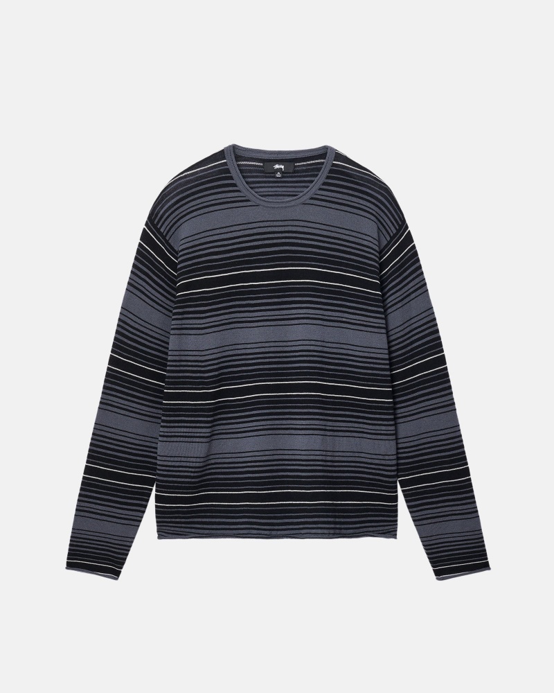 Stussy Horizontal Stripe Neulepuserot Harmaat | 54026-BPSV