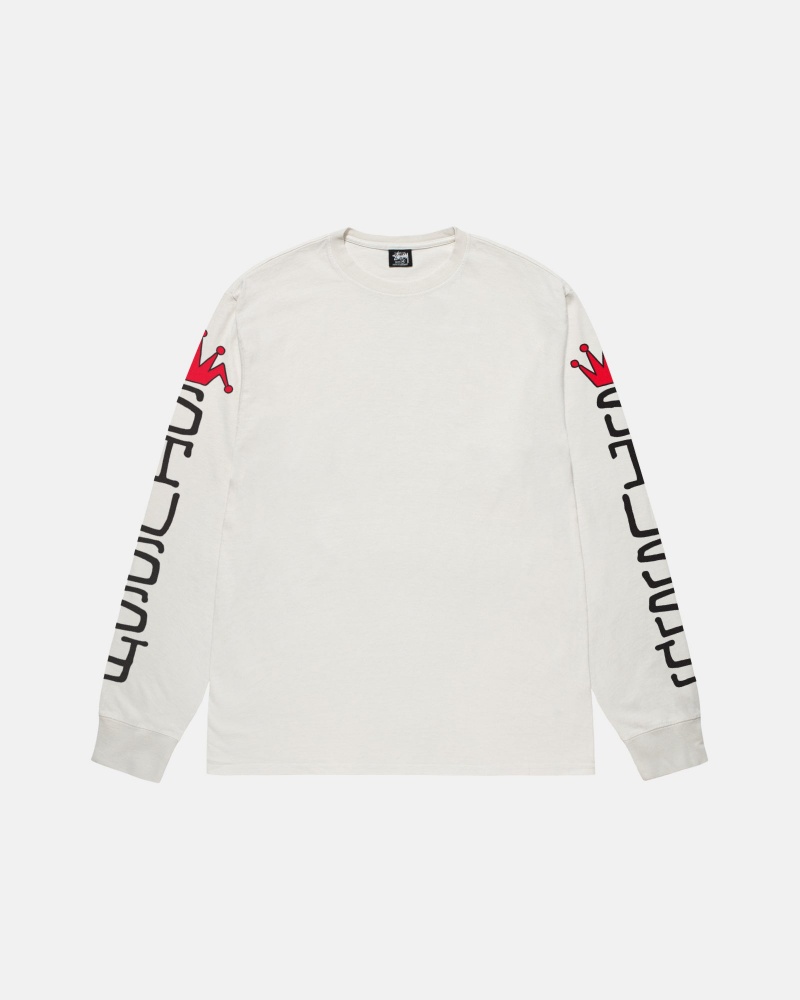 Stussy Jumbo Ls Pigment Dyed Neulepuserot Beige | 49278-MVFC