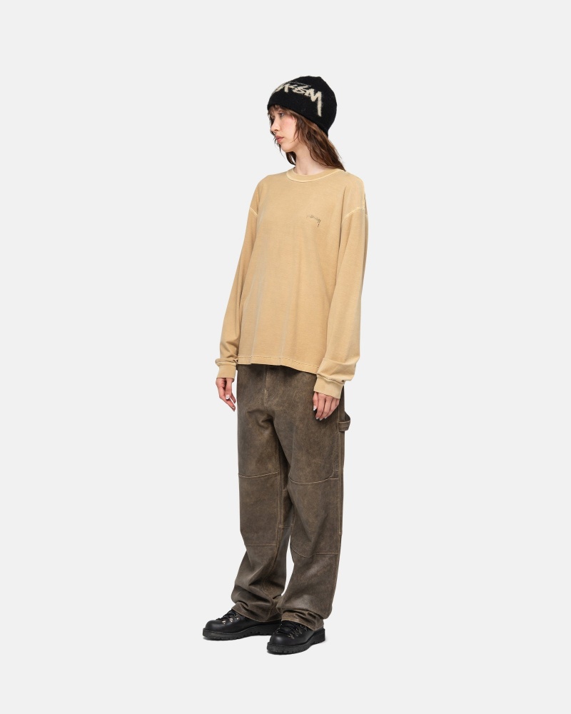 Stussy Lazy Ls T Paidat Kultaiset | 32061-QNZF