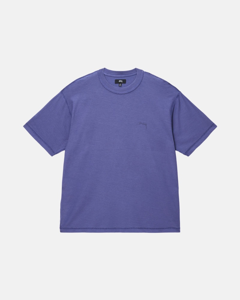 Stussy Lazy T Paidat Syvä Sininen | 57421-DHZL