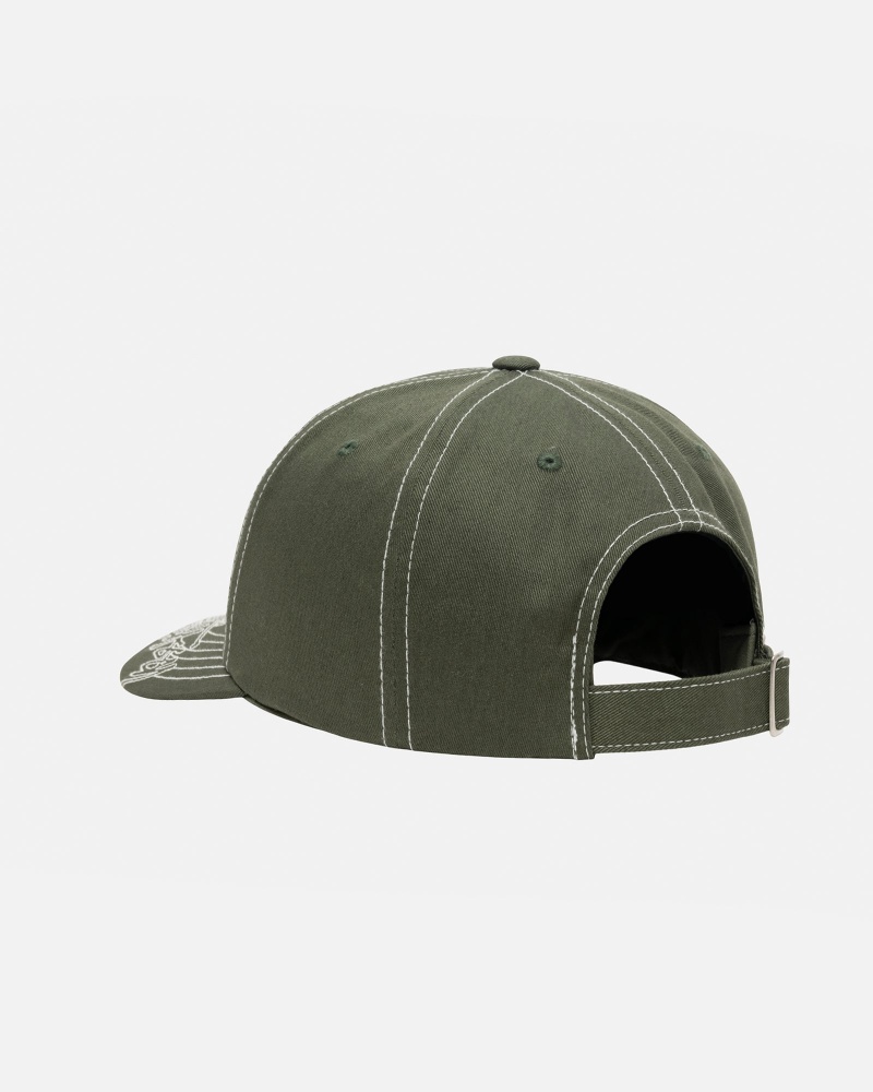 Stussy Low Pro Basic Stitch Strapback Hatut Oliivinvihreä | 02615-YLBE