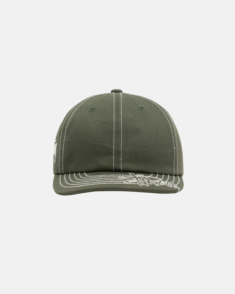 Stussy Low Pro Basic Stitch Strapback Hatut Oliivinvihreä | 02615-YLBE