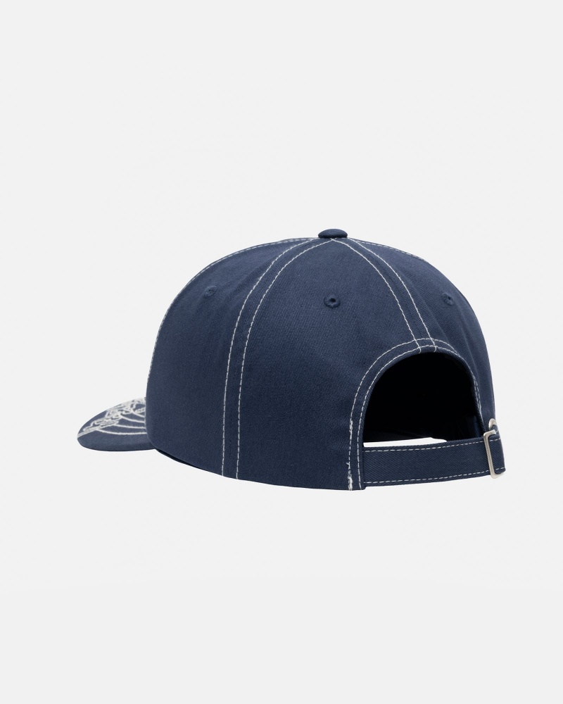 Stussy Low Pro Basic Stitch Strapback Hatut Laivastonsininen | 97301-QUSI