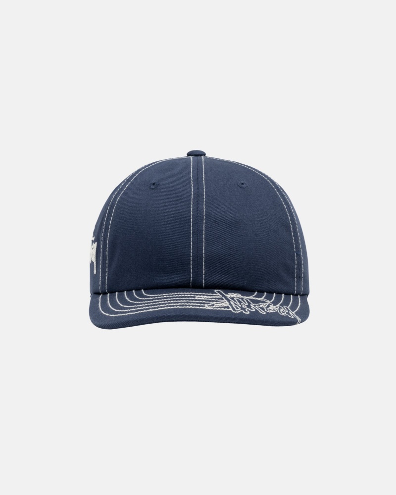 Stussy Low Pro Basic Stitch Strapback Hatut Laivastonsininen | 97301-QUSI