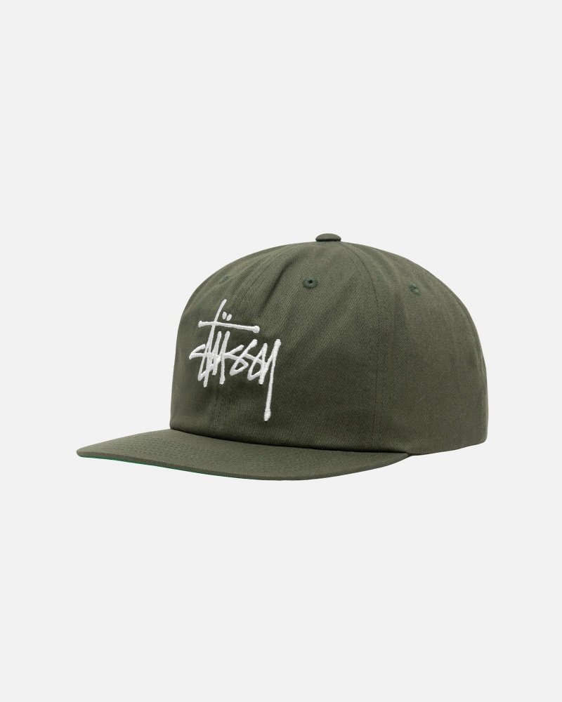 Stussy Mid-Depth Basic Strapback Hatut Oliivinvihreä | 29615-MRXN