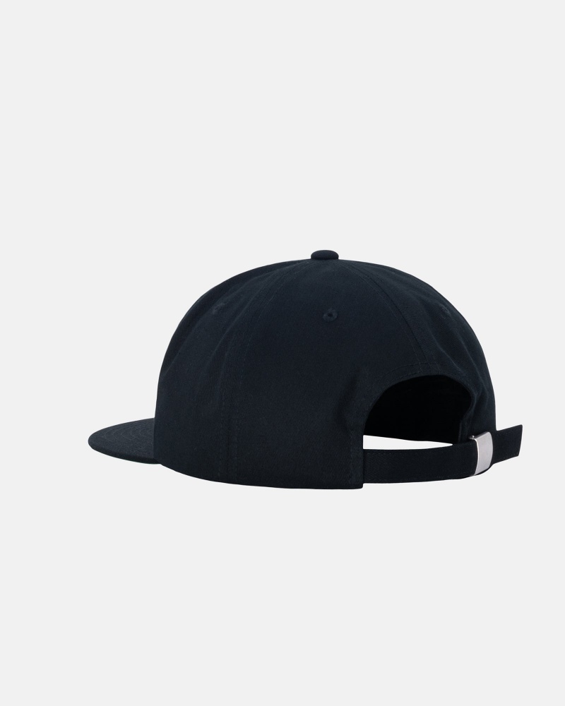 Stussy Mid-Depth Stu Arch Strapback Hatut Mustat | 21084-NREV