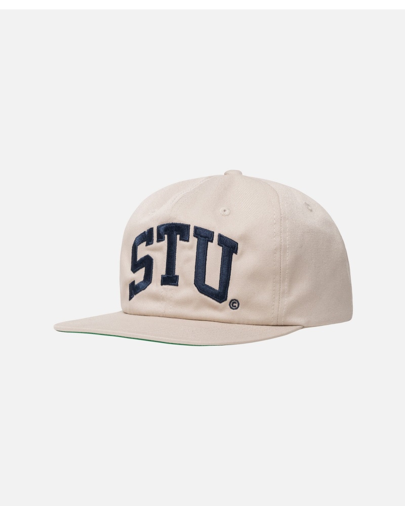 Stussy Mid-Depth Stu Arch Strapback Hatut Khaki | 36921-YXTB