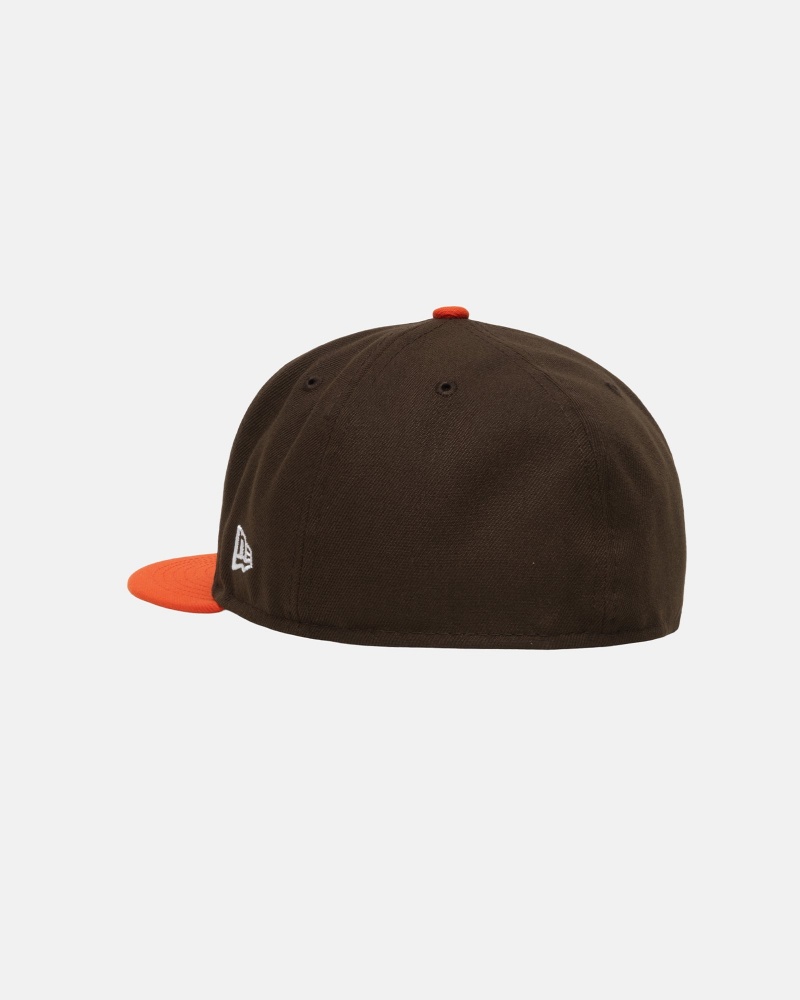 Stussy New Era 59fifty Curly S Hatut Ruskea Oranssi | 85367-SPQF