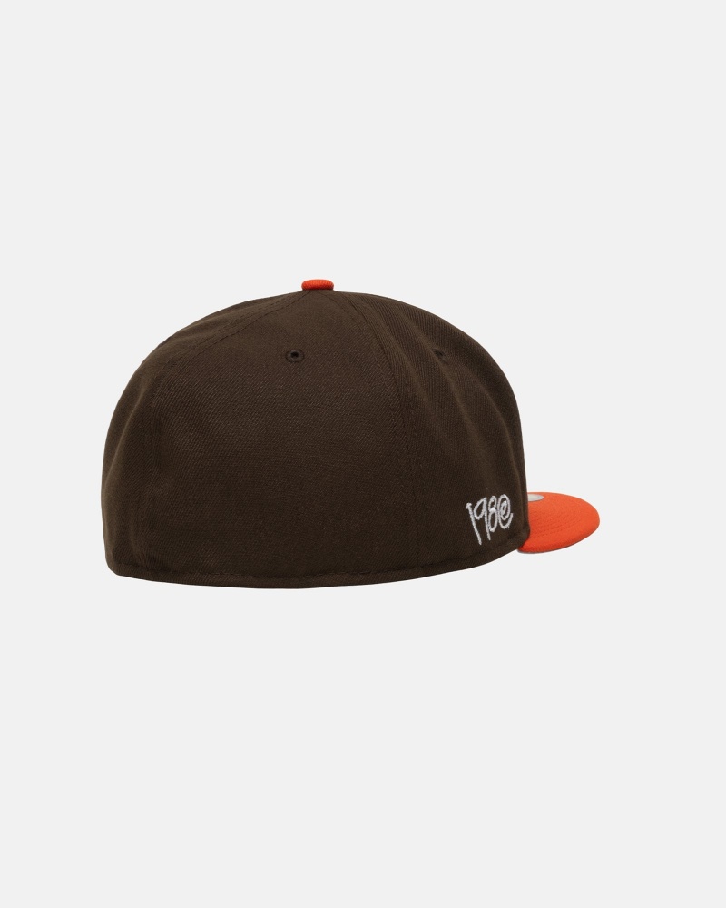 Stussy New Era 59fifty Curly S Hatut Ruskea Oranssi | 85367-SPQF